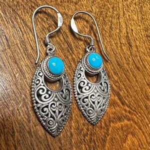 Elegant Silver and Turquoise Earrings